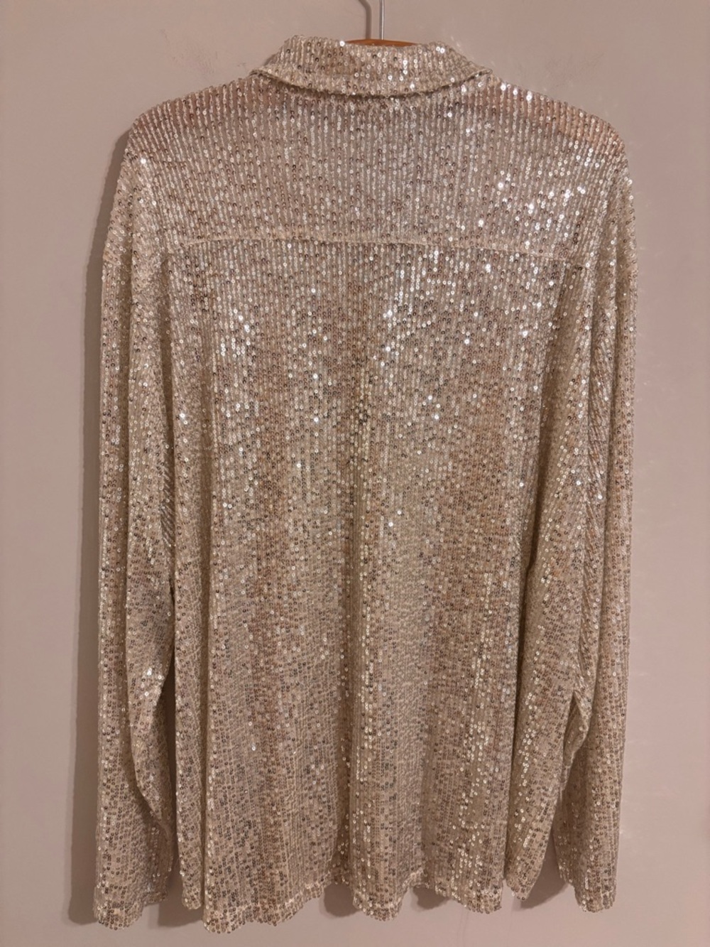 POL ivory sequined button down blouse - Picture 2 of 10